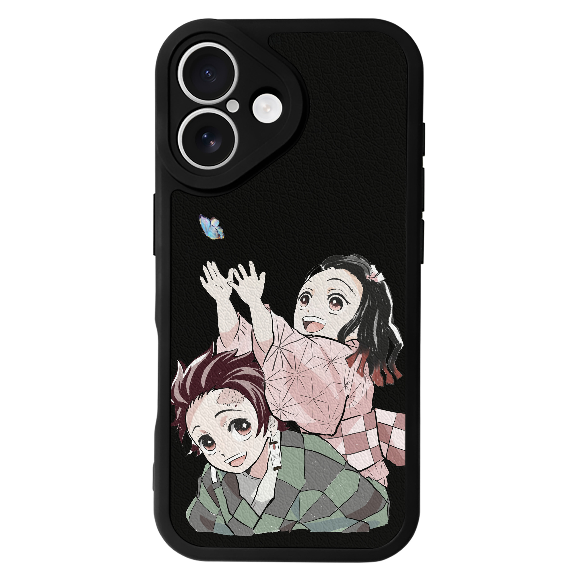 （画像用） 鬼滅の刃（きめつのやいば）竈門 禰󠄀豆子／かまど ねずこ Kamado Nezuko 【iPhone 16シリーズ対応】シリコンスマホケース（レザー調） 材質：シリコン